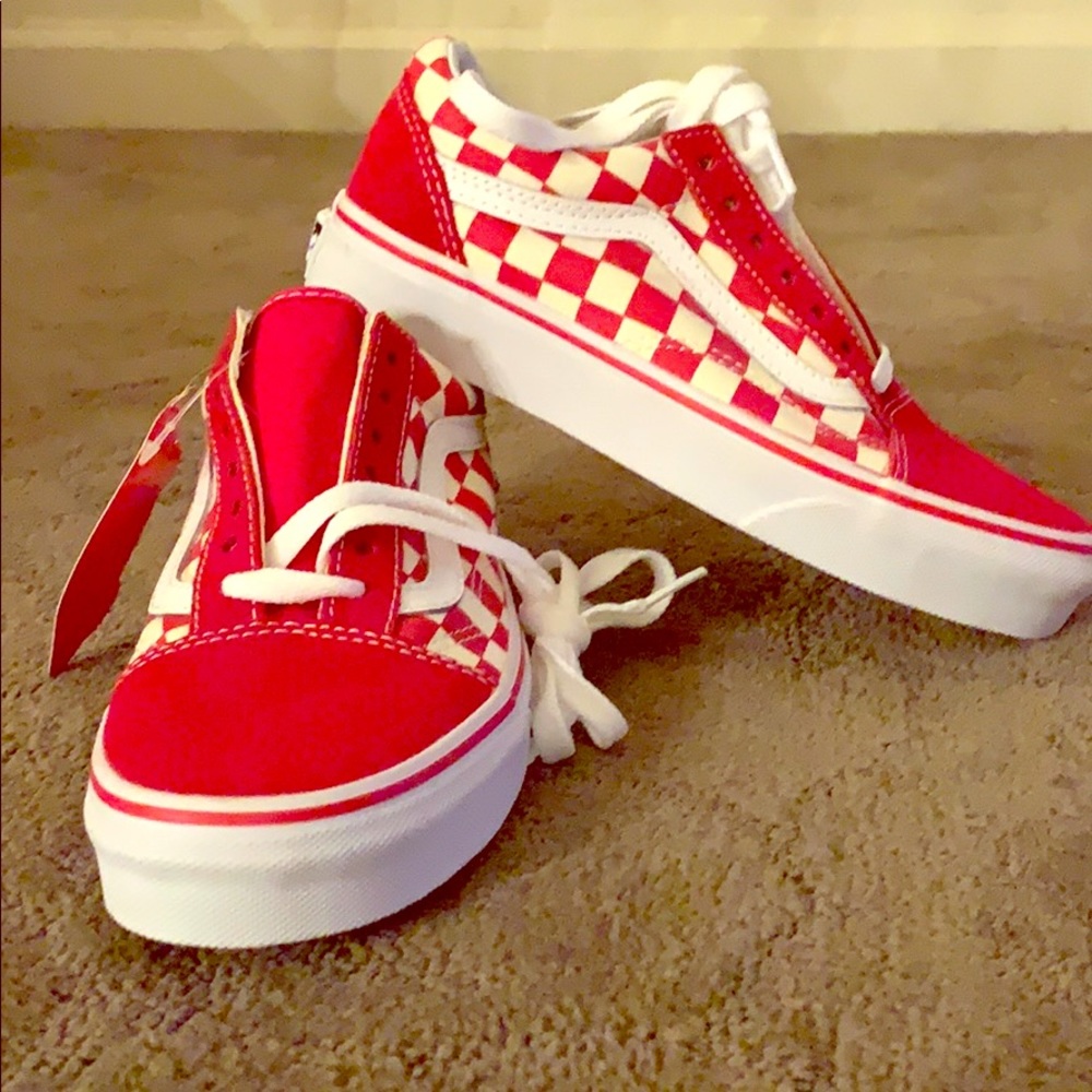Vans Old Skool Red & White Checkered Low Top